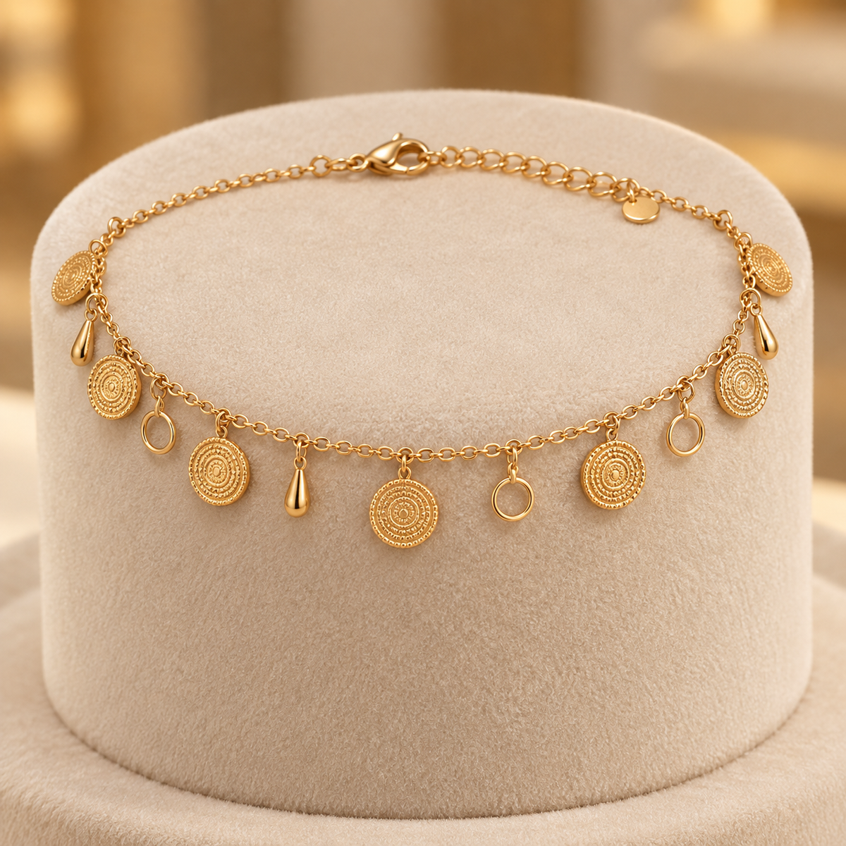 Gold - Tone Charm Anklet