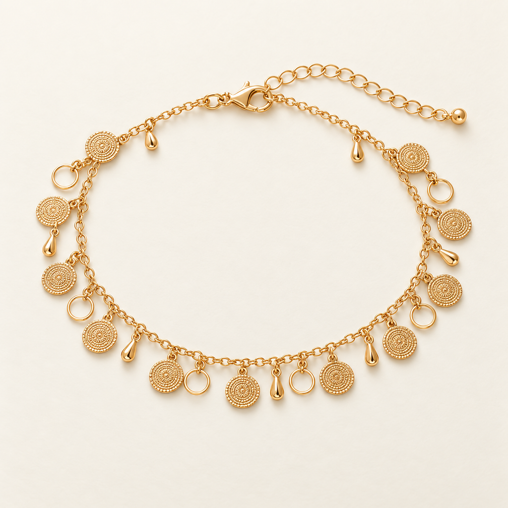 Gold - Tone Charm Anklet