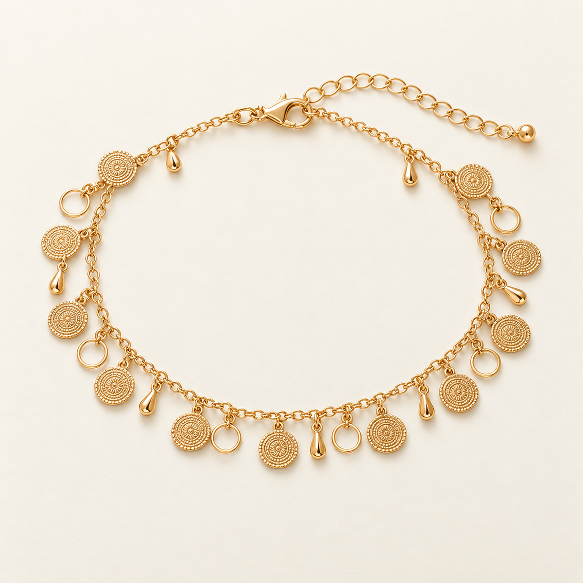 Gold - Tone Charm Anklet