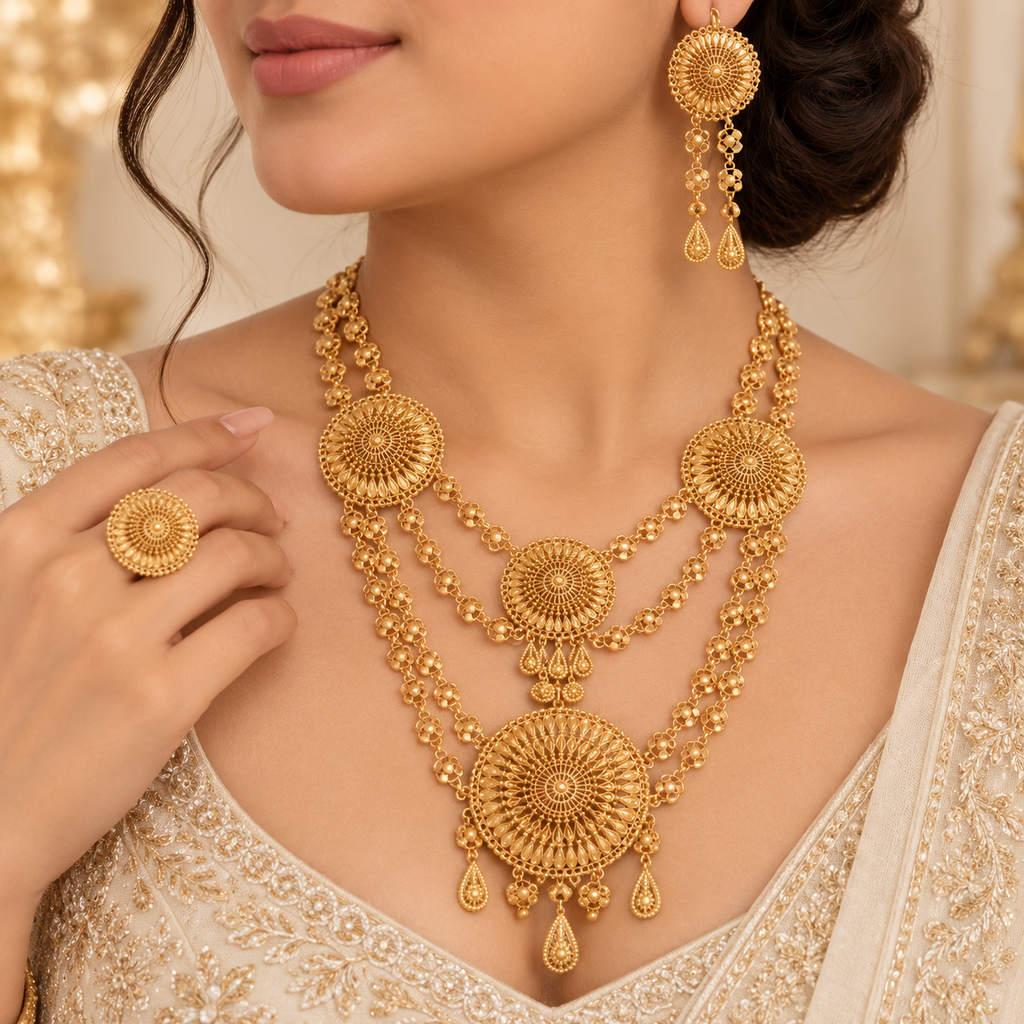 Royal Medallion Gold-Tone Jewelry Set