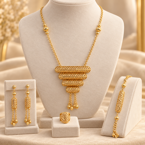Geometric Gold-Tone Jewelry Set